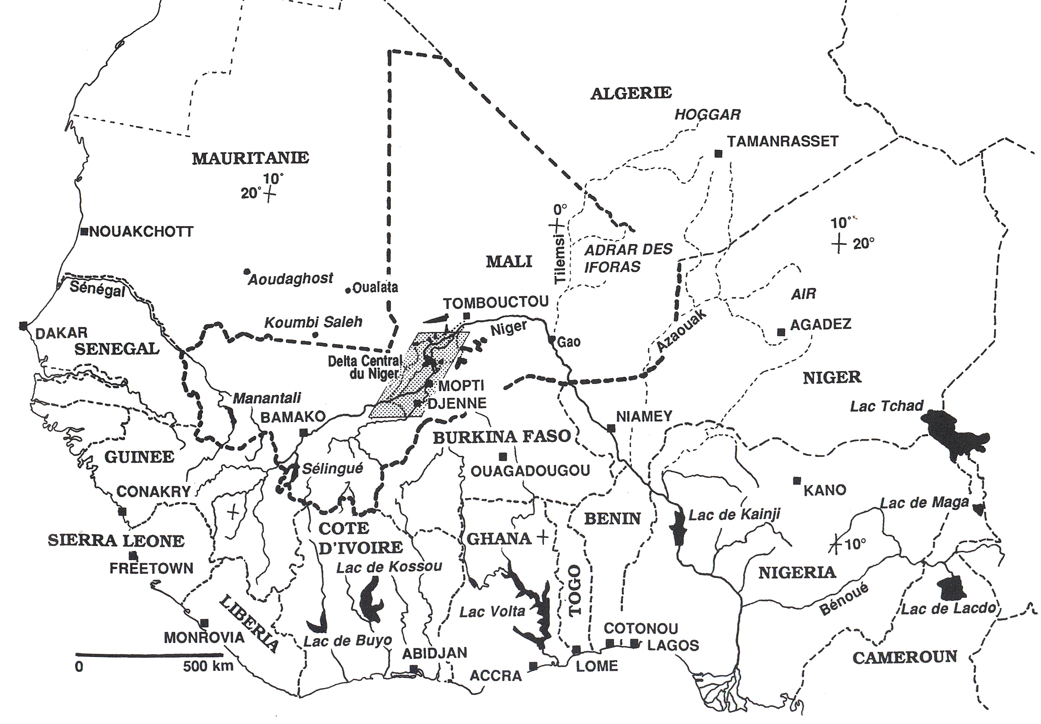 Figure 1 : Situation géographique du Delta Central du Niger